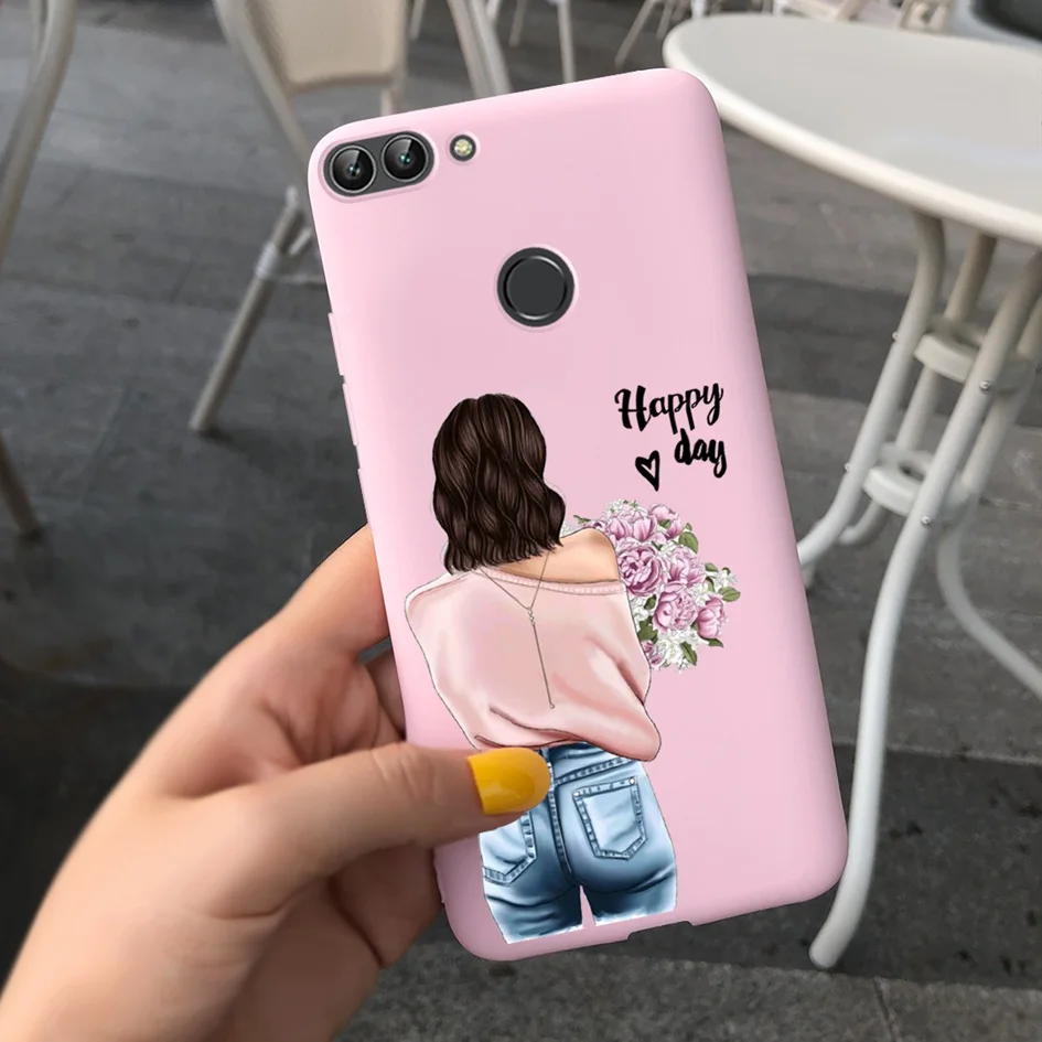 For Huawei P Smart Case For Huawei P Smart 2018 Daisy Flower Phone Case FIG-LX1 Soft Tpu Silicone Back Cover on PSmart 5.65" Bag phone pouch for running