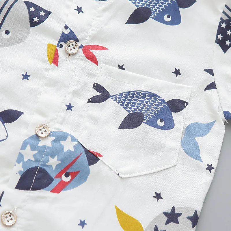 baby boy clothing sets summer kids fashion party suits children cartoon cotton shirt+shorts 2pcs outfits for boy wedding clothes