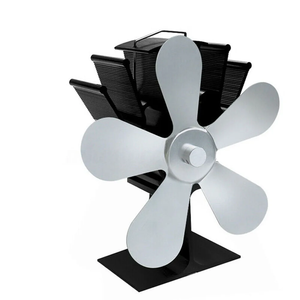

Practical Fireplace Fan Heat Powered Multicolored Metal Winter Durable Modern Stove Low Noise Home Burner Warm