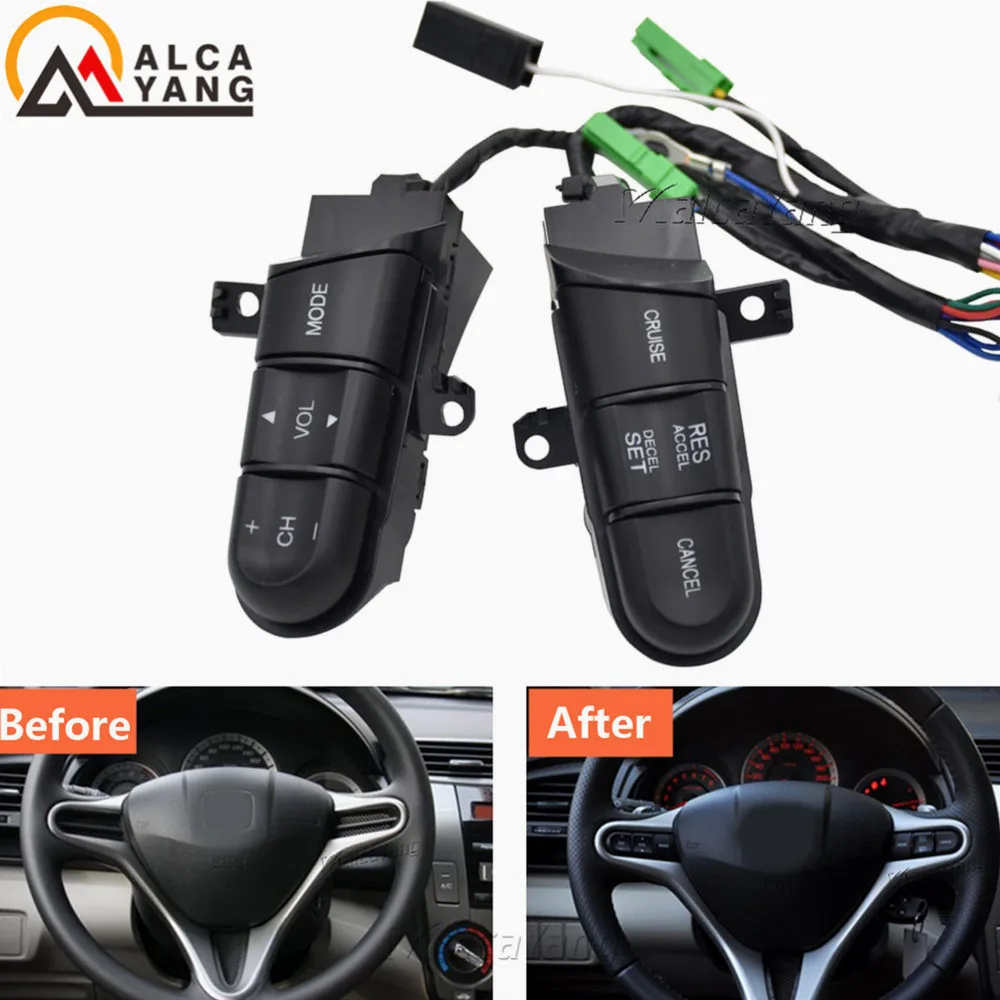 Con Interruttore Di Crociera Per Auto Paddle Shift Per Honda Civic City 2006-2011 Fit Volante Interruttori Di Controllo Audio Pulsante Luce Arancione