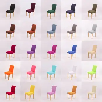 

Luanqi Chair Cover 1/4/6Pcs Polyester Spandex Solid Color Chair Cover Elastic Universial Dining Seat Cover Hotel Wedding Banquet