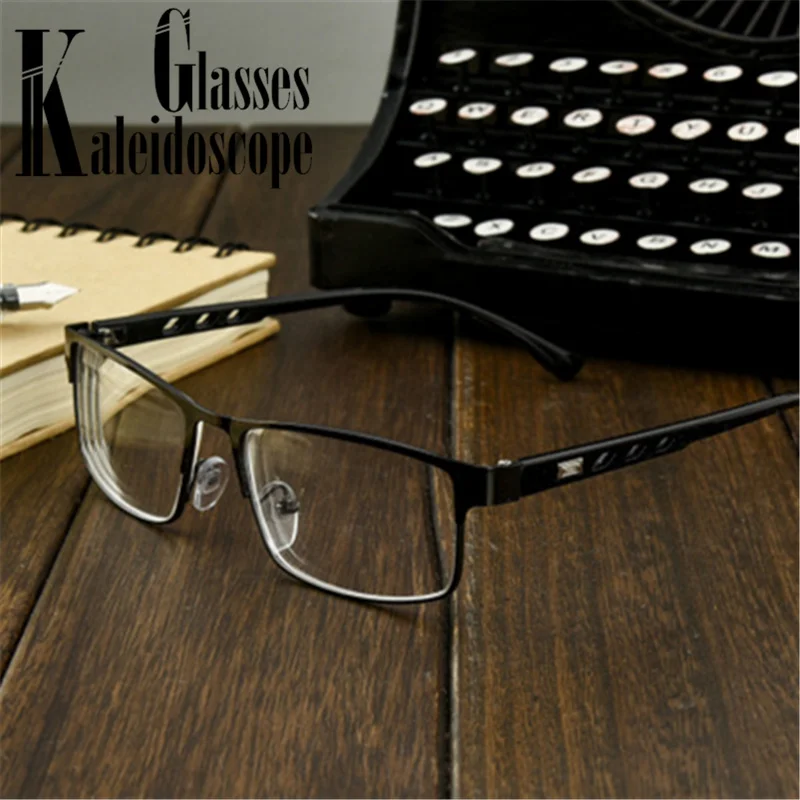 Square Myopia Glasses Students-1.0-1.5-2-2.5-3-3.5 to-6.0 Women Men Metal Frame Short Sight Eyewear Unisex Eyeglasses Frames