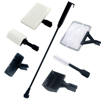 

6 In 1 Ergonomic Long Handle Practical Scrubber Pad Multifunction Portable Fish Tank Cleaning Kit Home Manual Tools For Aquarium