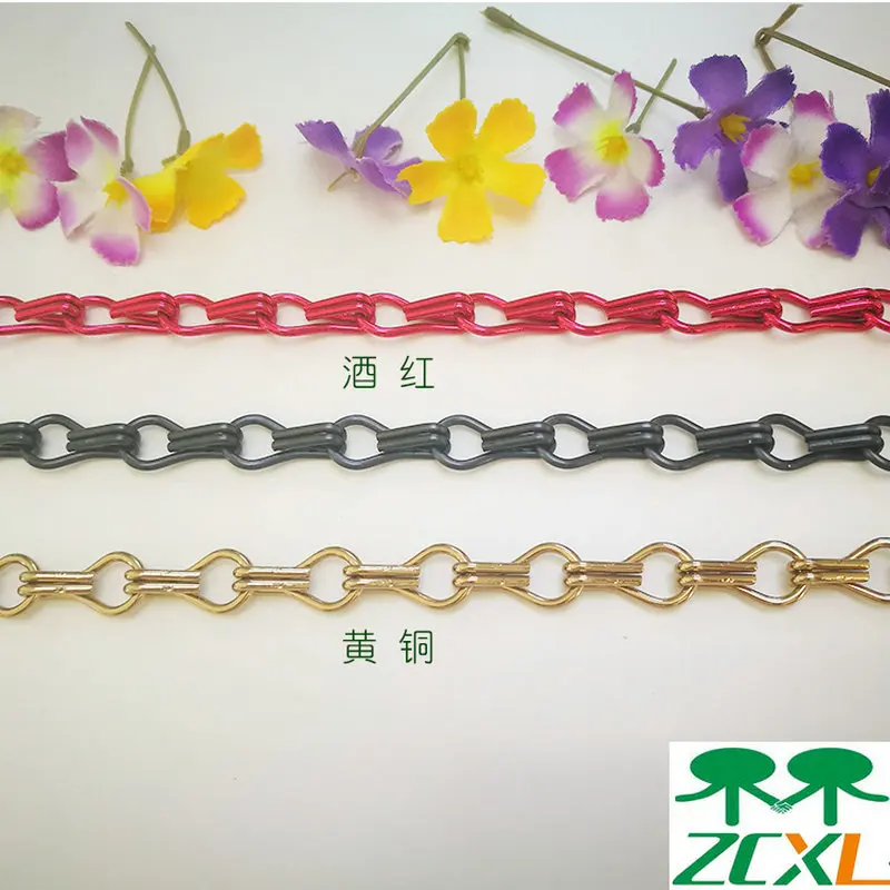 Decorative 2.0X12X24MM Aluminium Double Jack Chain Of Different Color Double Jack Chain For Door Curtain Chain (6)