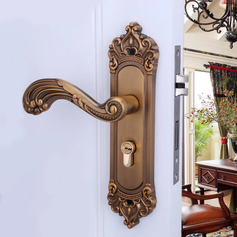 

New Style Handle Lock Aluminium Alloy European Style Door Lock Mechanical Door Lock Doorknob Protector 9698