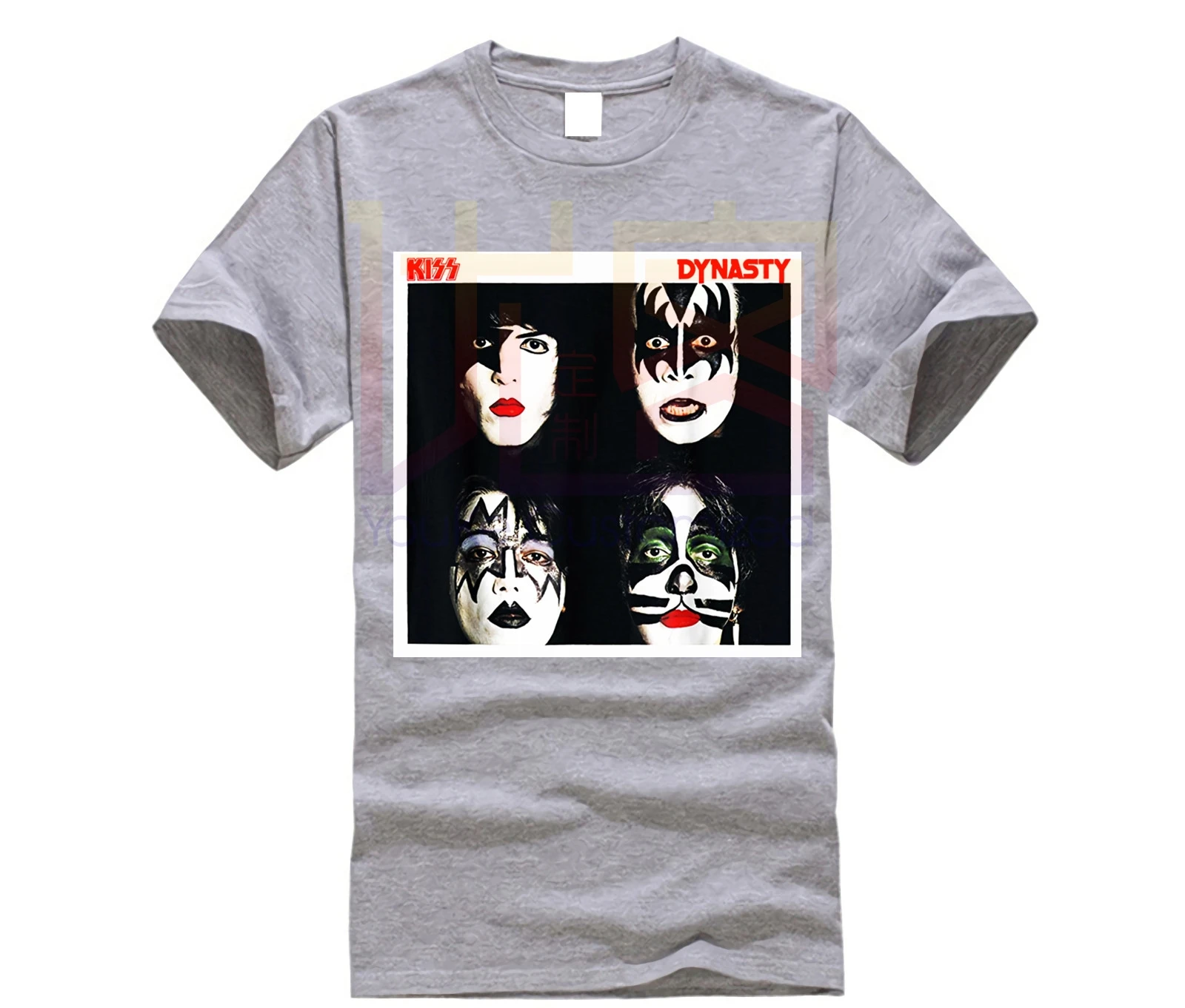 KISS 1979, футболка династии, мужские футболки, повседневный топ с коротким рукавом и круглым вырезом, хлопковые футболки, топы, Забавные футболки, хлопковые топы, футболка - Цвет: light grey