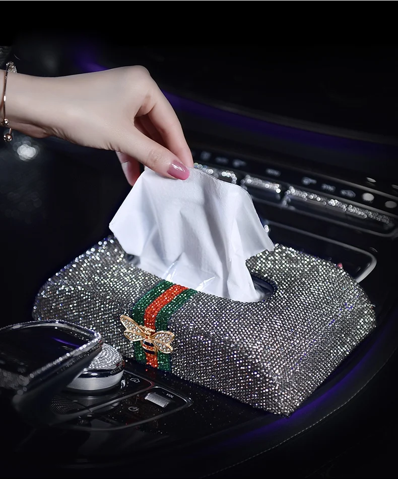 Bling машина использовать коробка ткани высокого класса полный бриллианты бумажное полотенце чехол для интерьерный Декор Аксессуары - Название цвета: 2