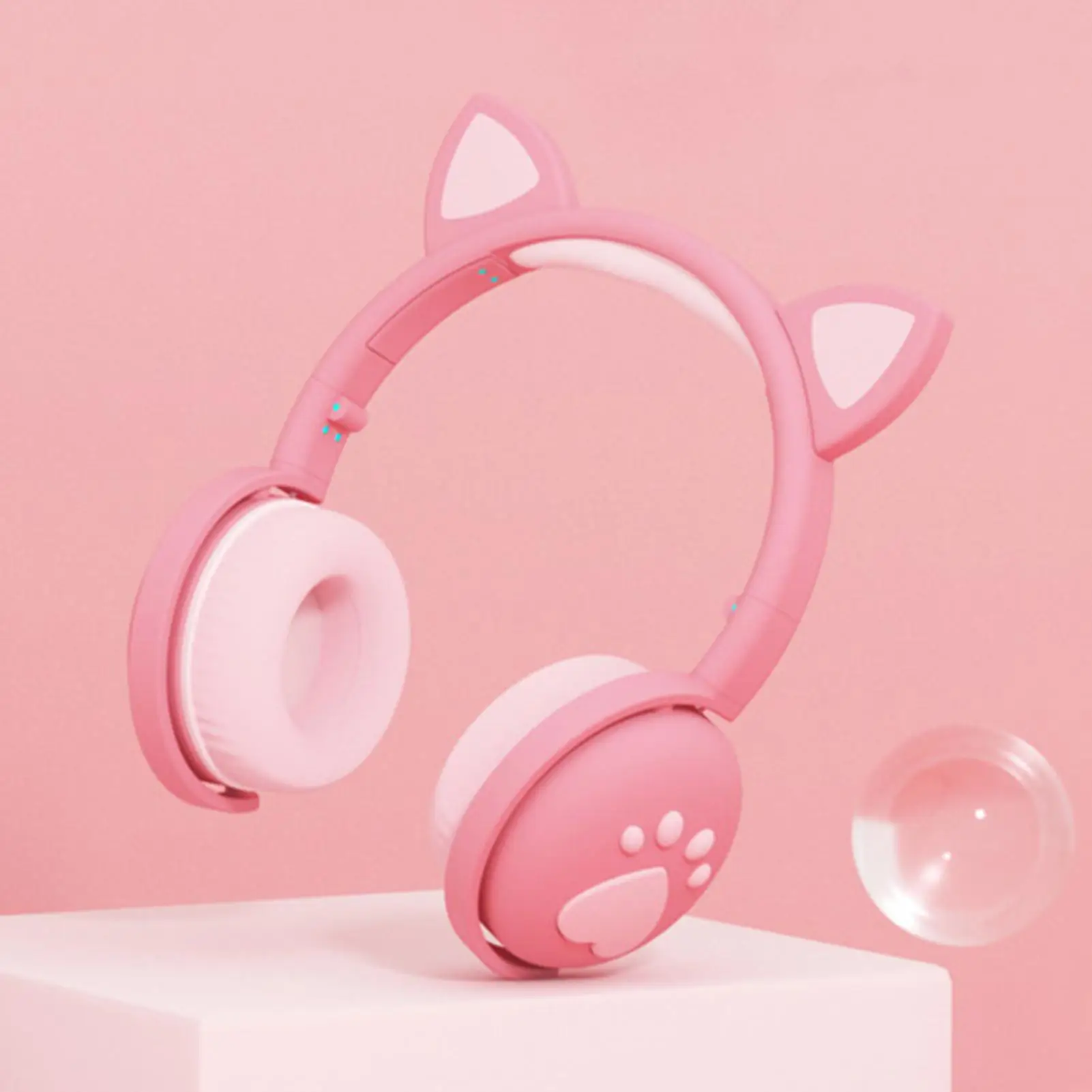 Best Gift Bluetooth 5 0 Headphones LED Cat Ear Foldable Headset HiFi Stereo bass With Mic 3 5mm plug For Girls Kids Headphone