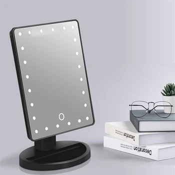 

Women Makeup Mirror 3 Colors with LEDs Cosmetic Mirror USB Touch Dimmer Switch Operated Stand Tabletop Woman Makeup Tool Mirror