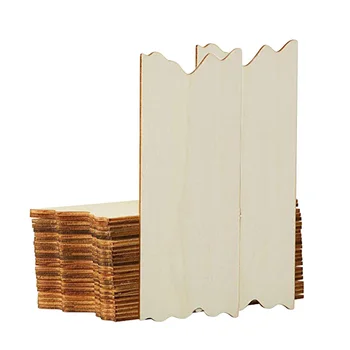 

24 Pcs Wooden Pieces Hanging Rectangle Wood Chips Registration Board for Crafting Painting