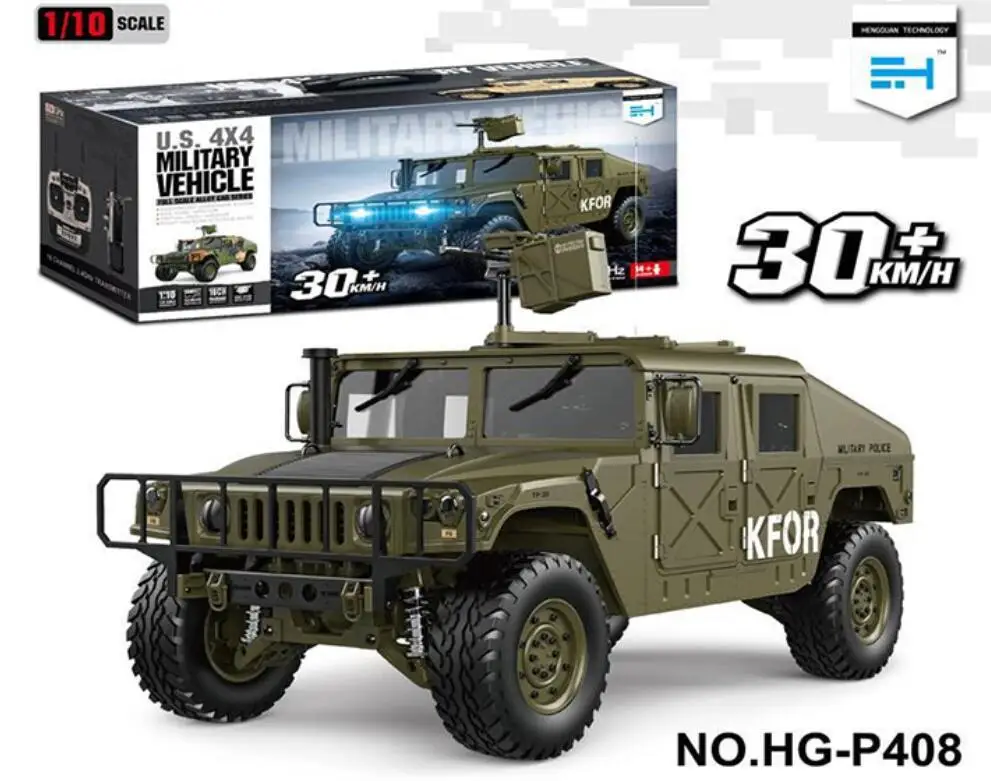 HG P408 1:10 2 4G 4WD 4X4 16CH 30 км/ч 60A RC США Jeep армейский Военный Hummer Rock гусеничный грузовик