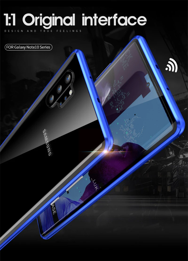 360 Полный корпус чехол для samsung Note10 Pro Plus Магнитный алюминий металлический корпус Полный стеклянный чехол для samsung Galaxy Note 10 Pro On