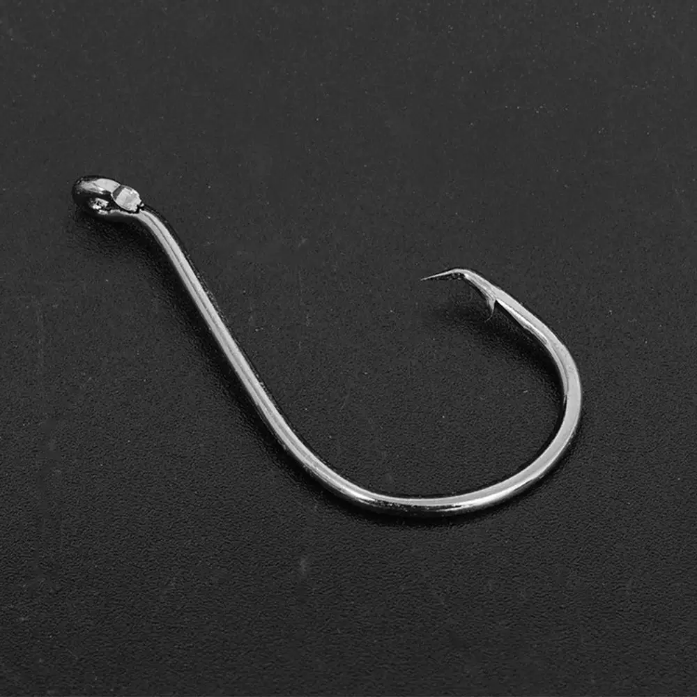 FreeFisher 100 шт./лот рыболовные крючки черные из высокоуглеродистой стали с офсетным