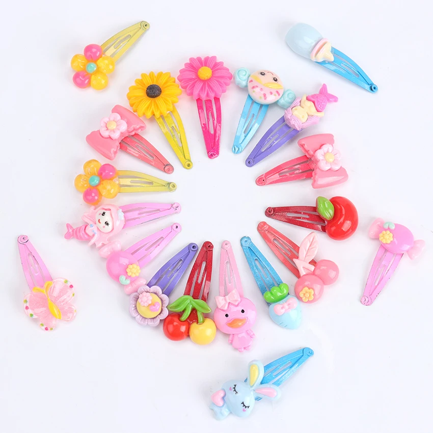 

Mix Color Styles Flower Cartoon Hairpins Barrettes Lovely Kids Girls 3cm Multicolor Hair Clip Headwear Accessories 10PCS