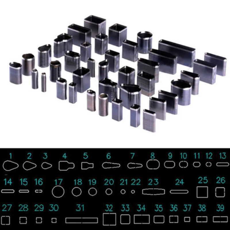 Baratos 39 unids set forma de artesanía de cuero golpe herramienta hueco de DIY de acero de aleación profesión casa perforar Kit de herramienta de + 1 caja