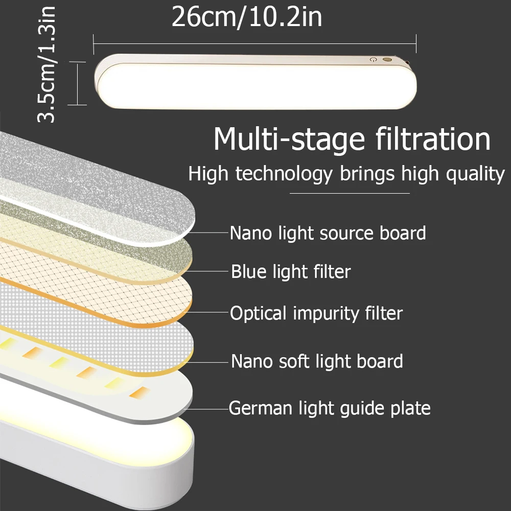 Desk Lamp USB LED Light Computer Table Lamp Magnetic Office Study Reading Stand Light Rechargeable For Bedroom