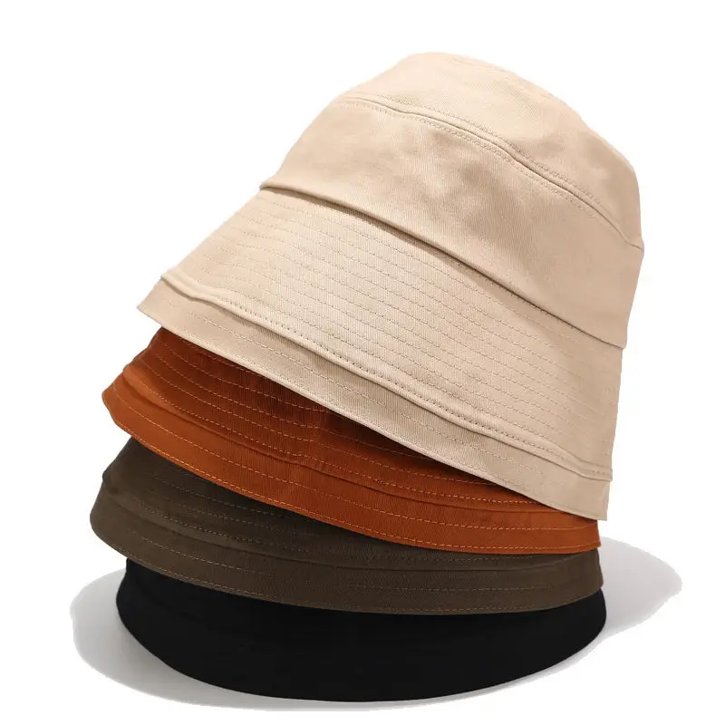 Хлопок сплошной Цвет Панама для рыбака шляпа на открытом воздухе Дорожная шляпа шляпы от солнца для мужчин и женщин 96