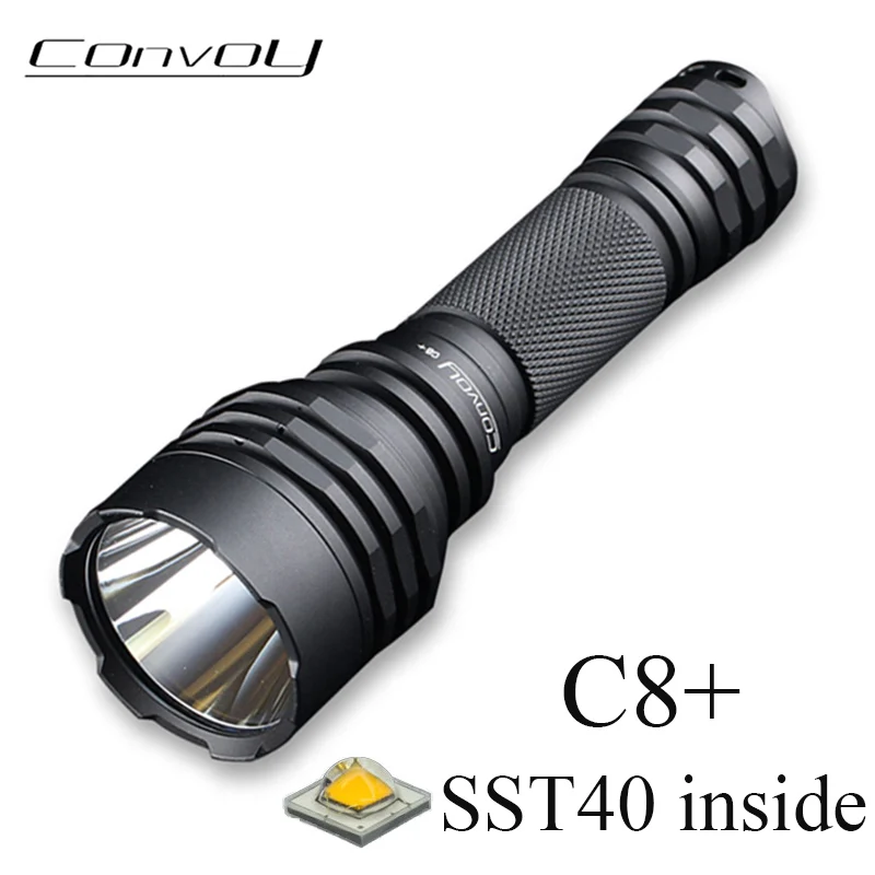 Конвой светодиодный вспышка светильник C8 + Linterna фонарик SST40 высокое Мощная
