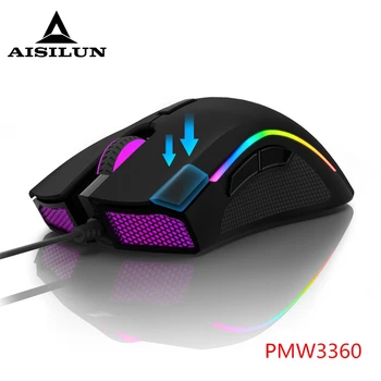 

Delux M625 PMW3360 Sensor Gaming Mouse 12000DPI 7 Programmable Buttons RGB Backlight Wired Mice with Fire Key For FPS Gamer