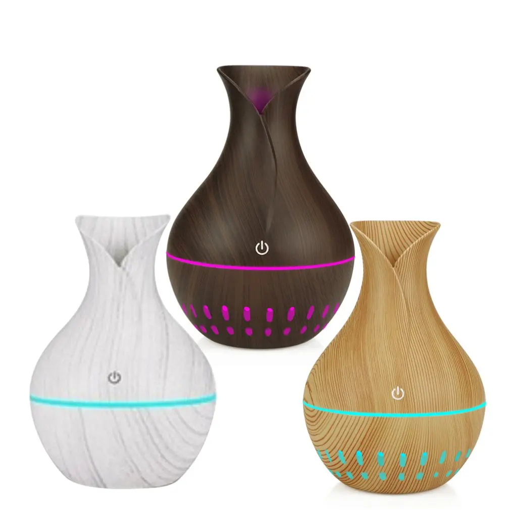 

Usb Ultra-Quiet Humidifier Colorful Mini 130Ml Hollow Household Wood Aromatherapy Fragrance Machine Large Capacity