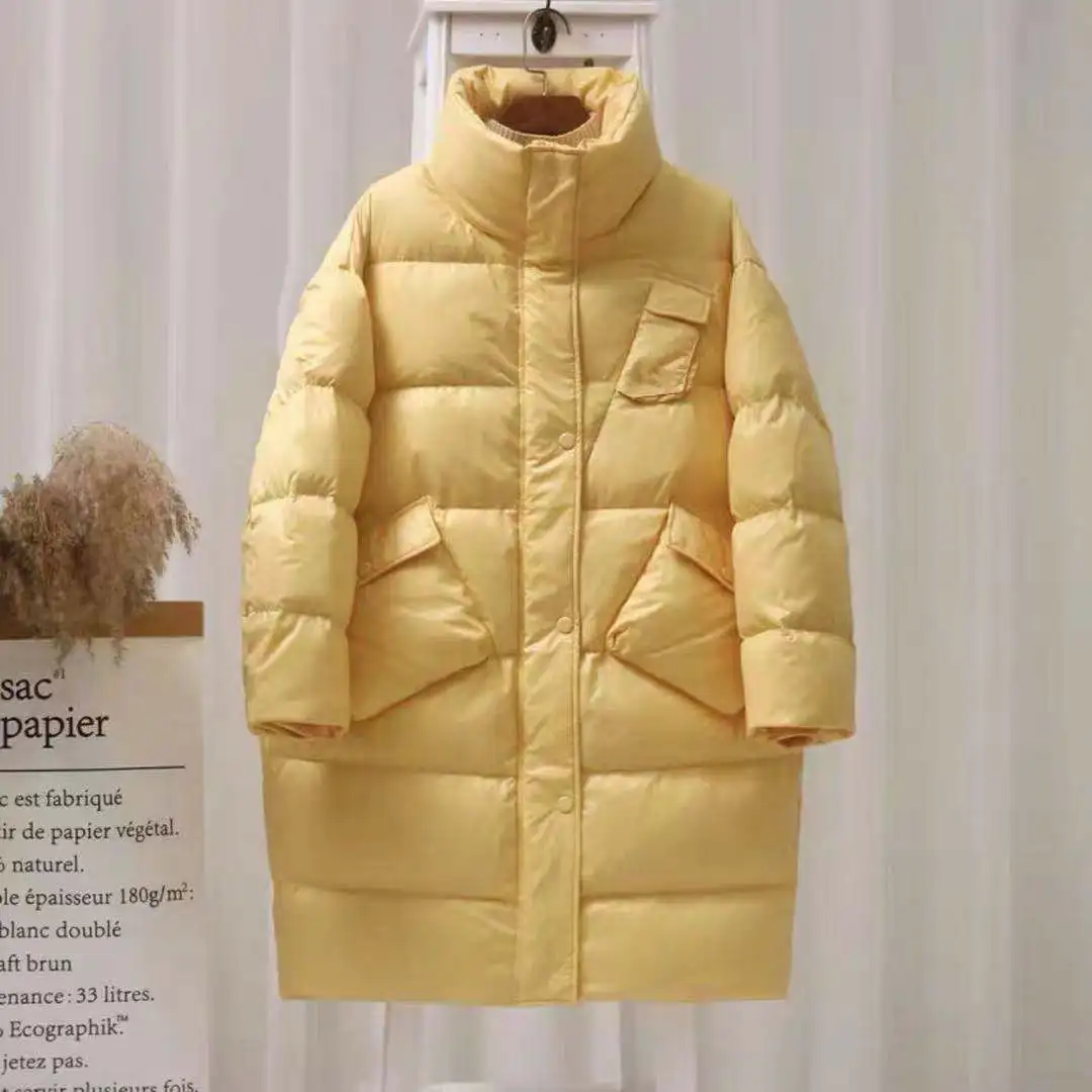 90% White Duck Down Thick Warm Jacket Female Parkas Winter Loose Long Fashion Feather Down Coat Snow Outwear