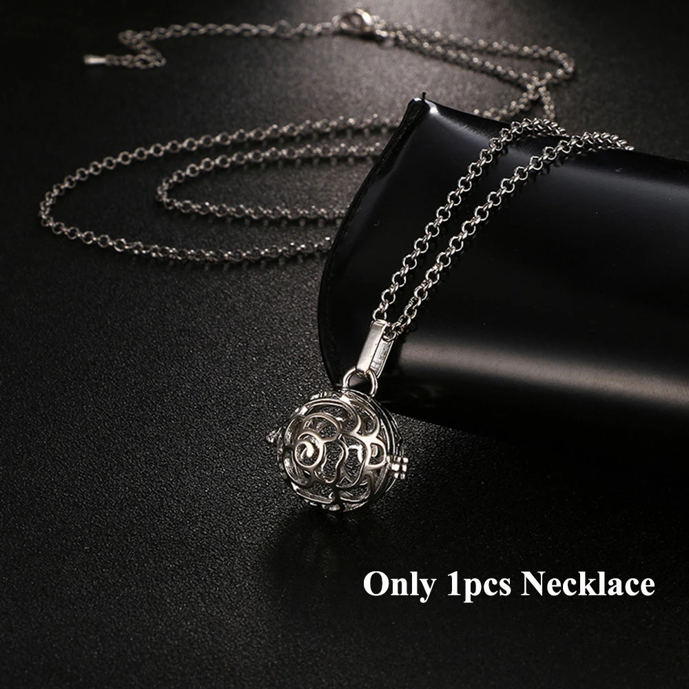 Only Necklace-21 Новое дерево жизни ароматерапия ювелирные изделия Музыка Ангел шар звонящий ожерелье с медальоном беременность ожерелье эфирное масло колье аромараспылитель - Окраска металла: Only Necklace-21
