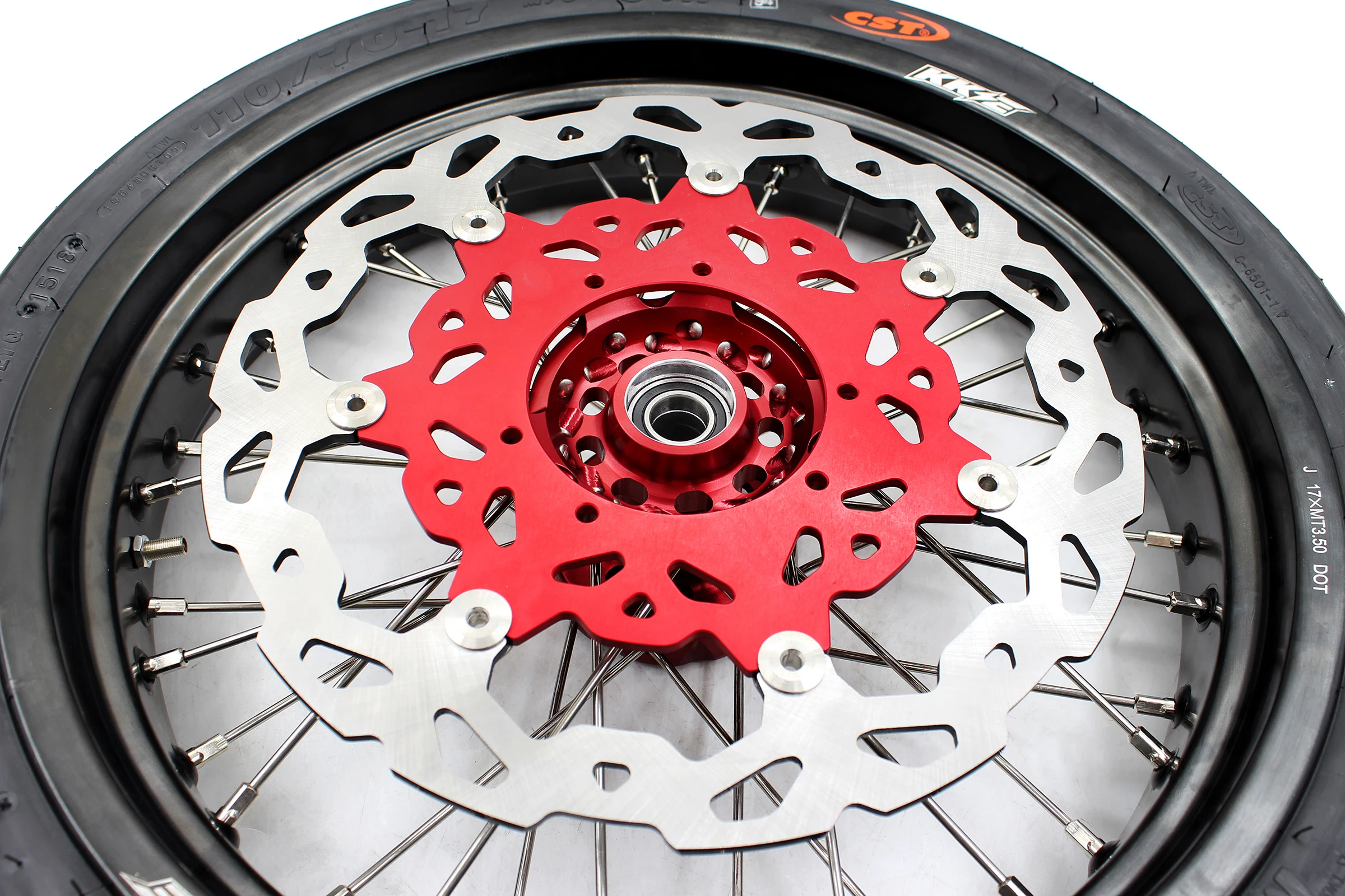 KKE 3 5/4 25 Supermoto колеса CST шины Набор для Honda CRF250X 2004 2020 CRF450X 2005 красный концентратор