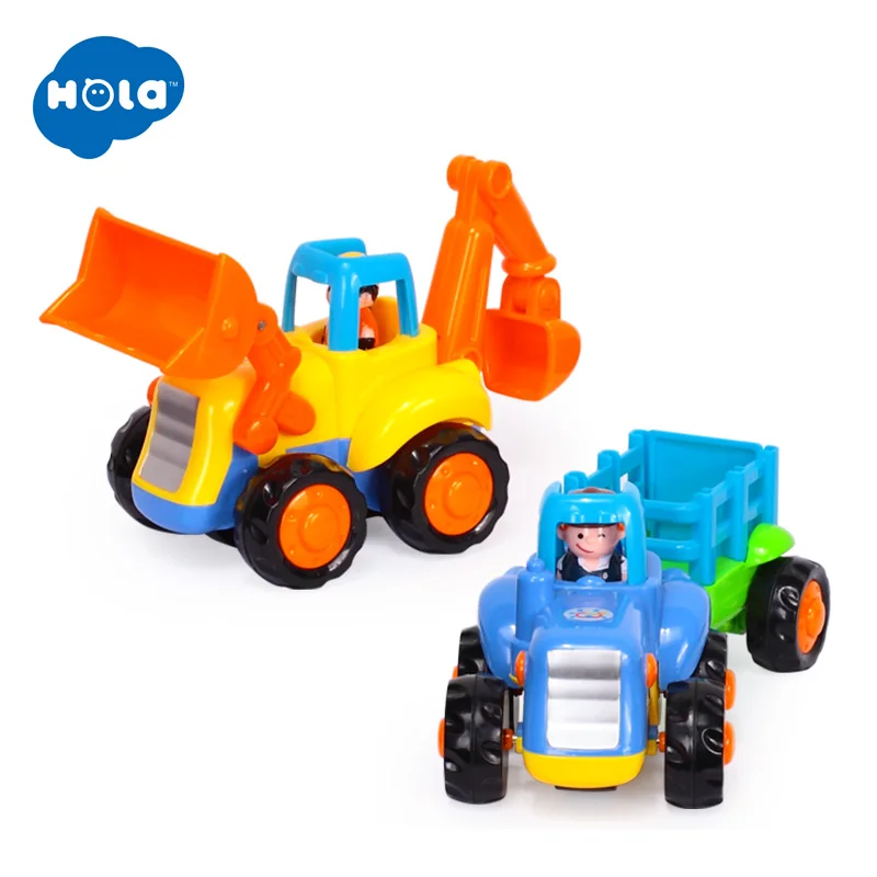 HOLA TOYS 326A+ 326B Мультяшные Детские бульдозеры модель игрушечной машины детские игрушки развивающие игрушки для детей Подарки - Цвет: Белый