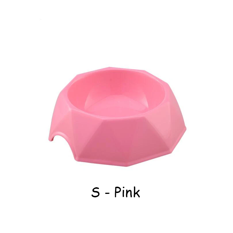 SmallPink TECHOME новая ромбовидная миска для животных S/M/L хорошего качества пластиковая кормушка для домашних животных миска для кошек и собак одинарная миска для еды Нескользящая кормушка для воды - Цвет: SmallPink