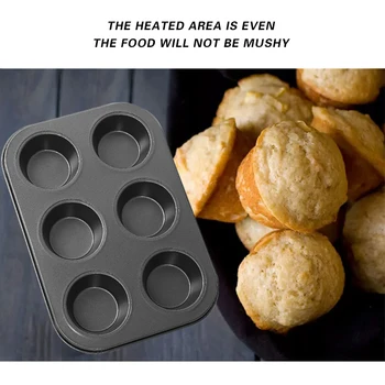 

6 Hole Nonstick Cavity Cake Mold Baking Pan Tray Chocolate Muffin Cupcake Jelly Bakeware Tools Kitchen Supplies Diy Carbon Steel