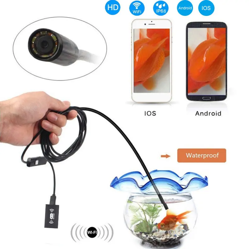 

WIFI Endoscope 8LED USB Hard Line HD Flexible Waterproof Soft Cable F130