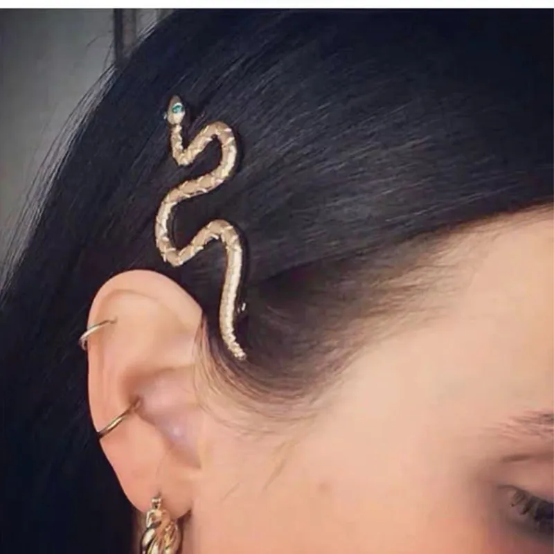 

Horquillas sencillas Punk animales serpiente oro Metal horquillas pinzas de pelo para mujer tocado de boda accesorios para el cabello regalo