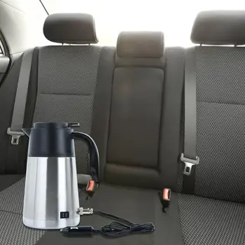 

1300ML Car Electric Kettle Portable Water Heater 12V 24V Insulation Pot Water Heater Stainless Heating Cup Boiling Bottle