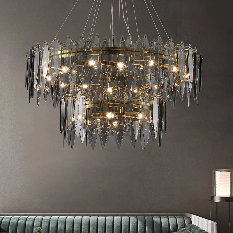 Modern Leaf Luxury Art Double-Layer Circular Chandelier 2 Modern Leaf Luxury Art Double-Layer Circular Chandelier 2