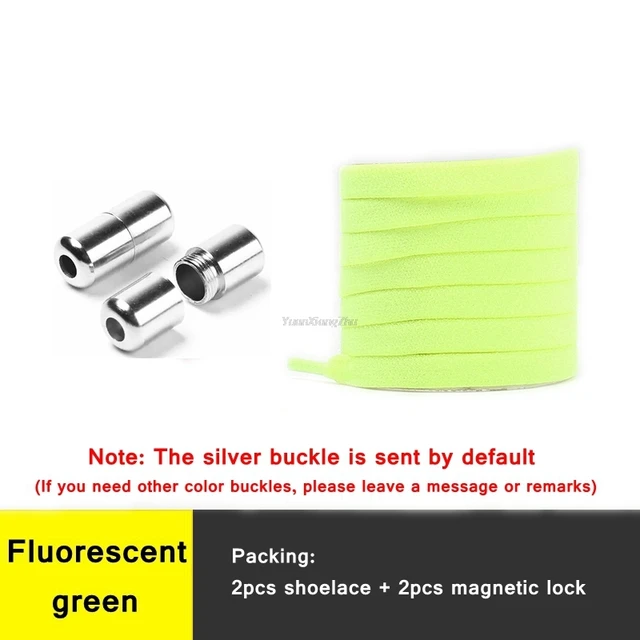 New Elastic Laces without ties Shoelaces for Sneakers Flat No Tie Shoe laces Kids Adult Quick Shoe lace Rubber Band Shoestring Fluorescent green