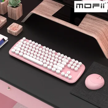 

Mofii Candy X Round Chocolate Button 2.4Ghz Wireless Keyboard and Mouse Set Notebook Desktop Keyboard and Mouse For Home Office