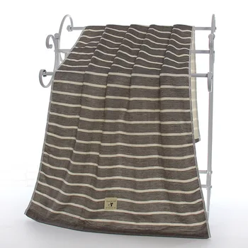 

Striped Plaid Bath Towel Strong Absorption Bathrobe Cotton Head Wrap Quick Dry FaceTowel Household Hand Towel Set Beach Towel
