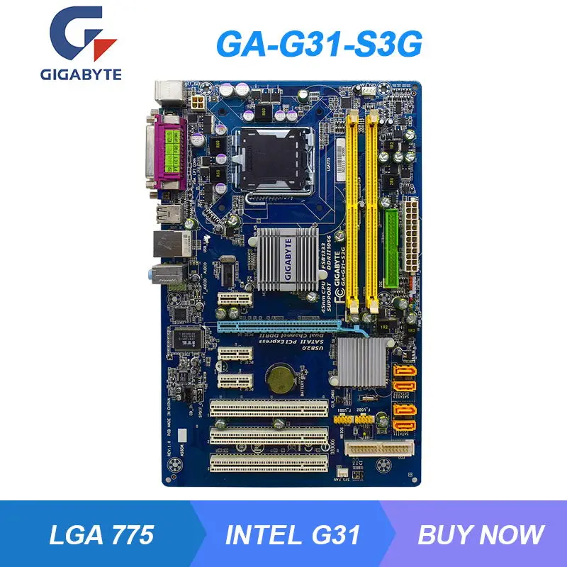 GA-G31-S3G для Gigabyte LGA775 Intel G31 материнская плата настольного ПК DDR2 Core 2 Quad/Pentium CPU PCI-E 16X