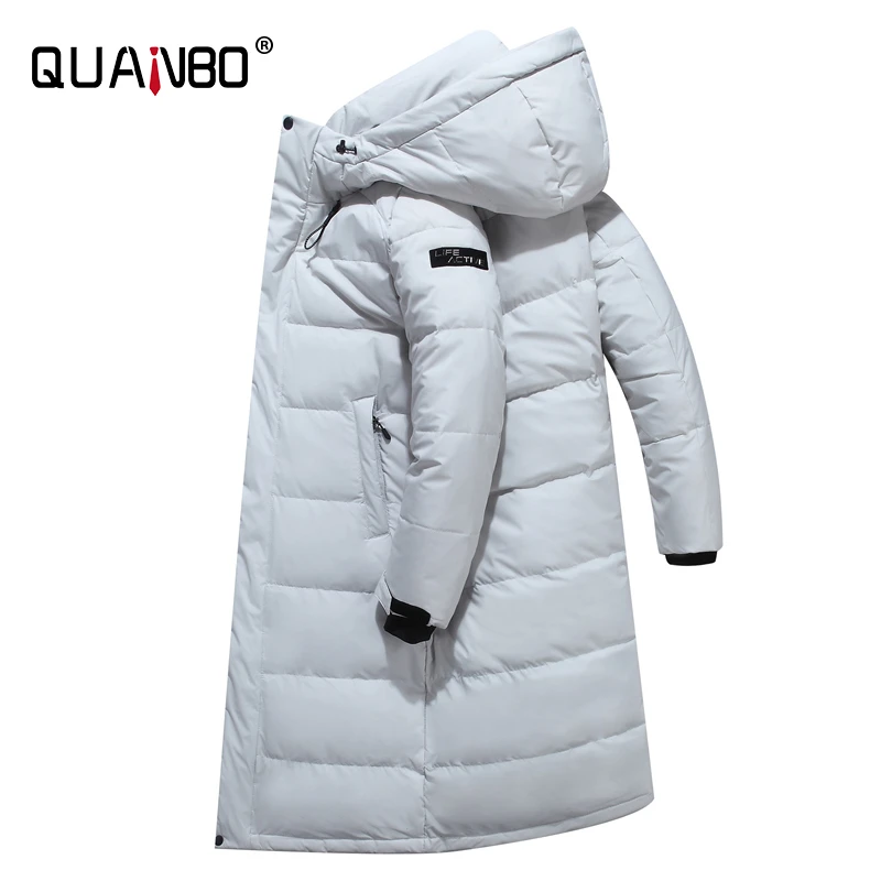 down coat White Coat Men 2021 New Winter Men's  X-Long 90%  White Duck Down  Thick （Winter) Warm Casual Down Jackets Brand Clothing white puffer coat