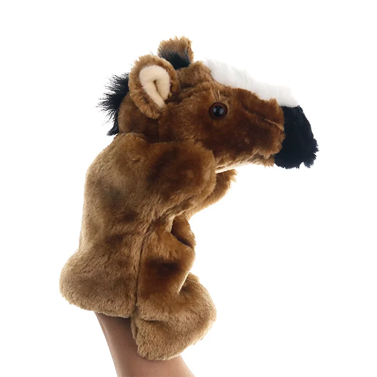 Hand Puppet Плюшевые домашние тапочки с кошечкой из мультфильма "Слон" Панда вручную, с рисунком кота кукла марионетка Обучающие Развивающие игрушки для детей, Marionetes Fantoche кукол куклы - Цвет: Hand Puppet