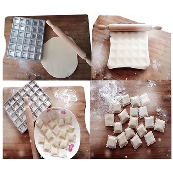 

Kitchen 30 Grids Portable Smooth Rectangle Evenly Time Saving Aluminum Alloy Fast Maker Multifunction Dumpling Mould Easy Clean