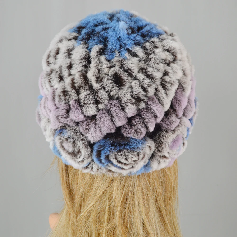 Venta Caliente натуральный Rex Conejo Pelo Sombrero Mujer Hecho A Mano Kina Boinas Para Mujer Gorro Mujer