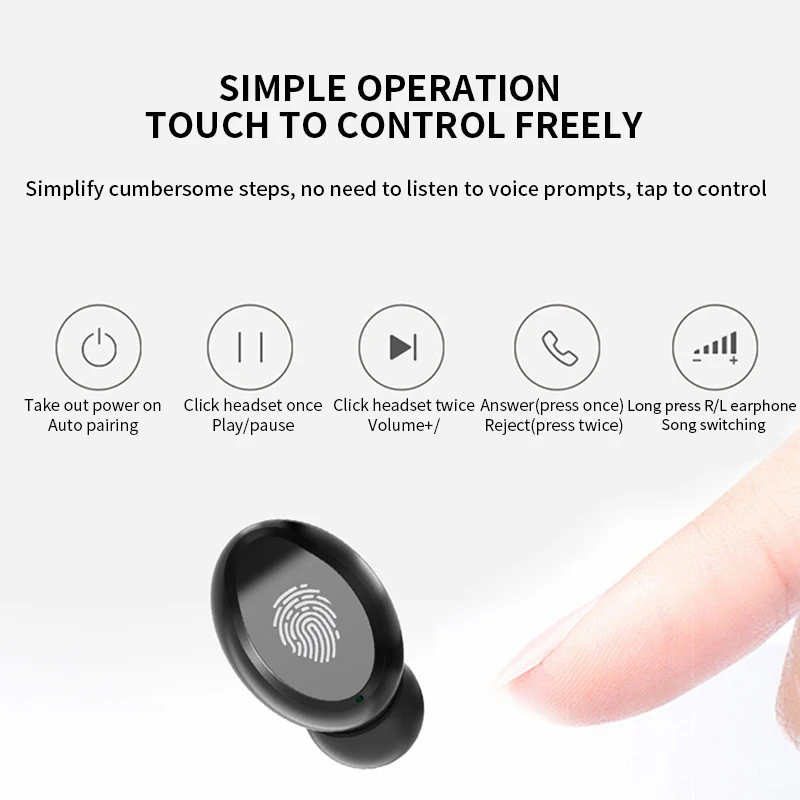 Мини Bluetooth гарнитуры беспроводные наушники настоящие наушники 5,0 Hifi наушники для сотового телефона для Android активного шумоподавления