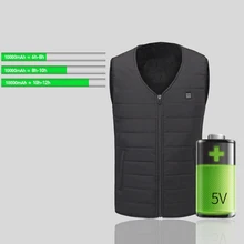Практичный и Прочный USB Электрический Подогрев теплый жилет зима перезаряжаемый V образным вырезом Отопление куртка Энергосбережение