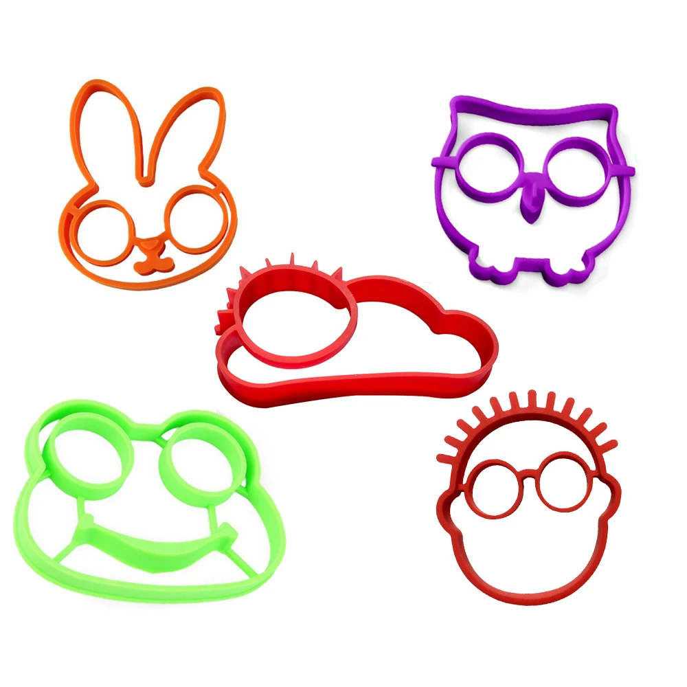 Silicone Rabbit Owl frog Smile Fried Egg Mold Non-stick Silicone Ring Shaper Cooking Tools Kitchen Gadgets for egg Kid Gift (5)