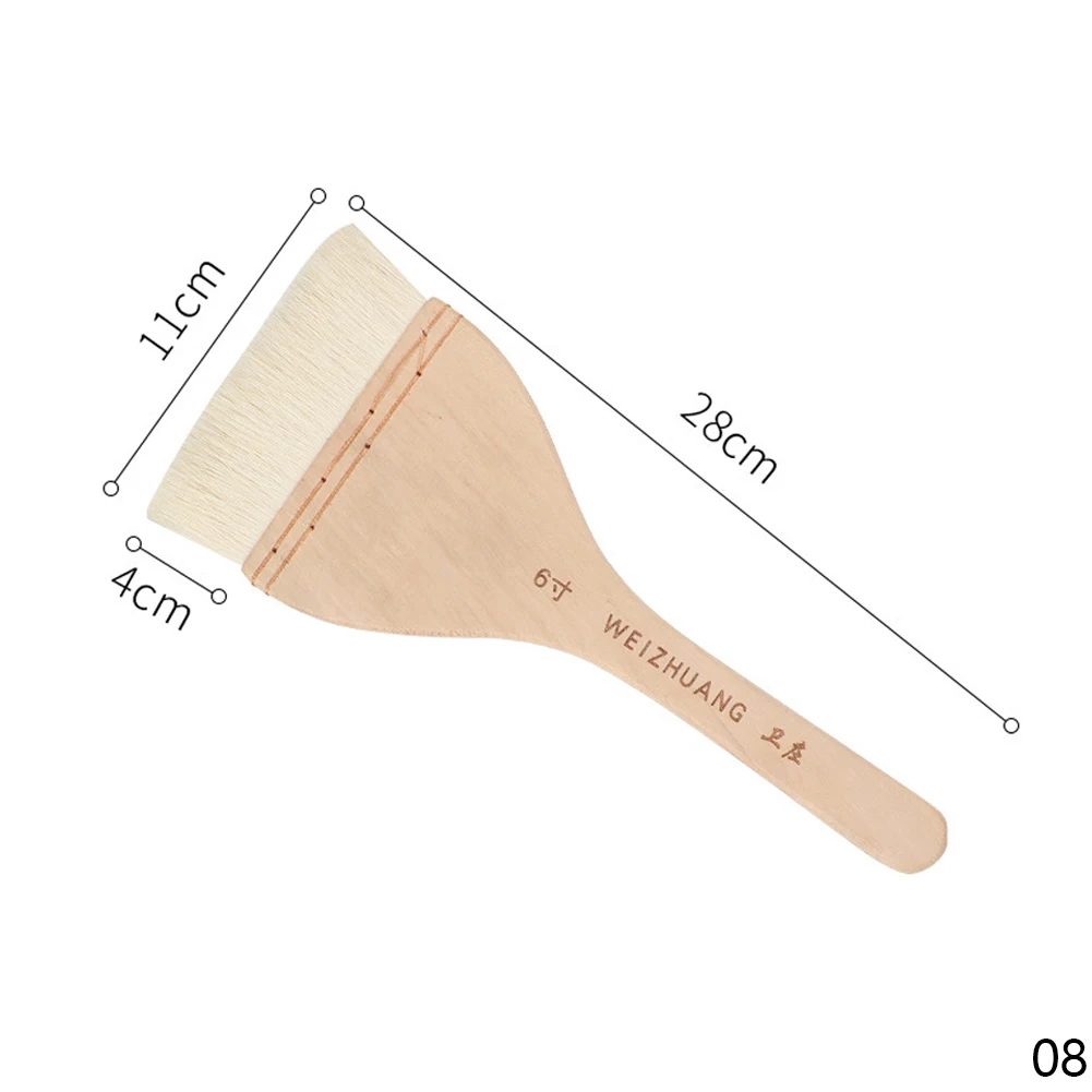Flat Paddle Paint Brush - Long Handle 1-4 Inch for Oil  Acrylic Painting