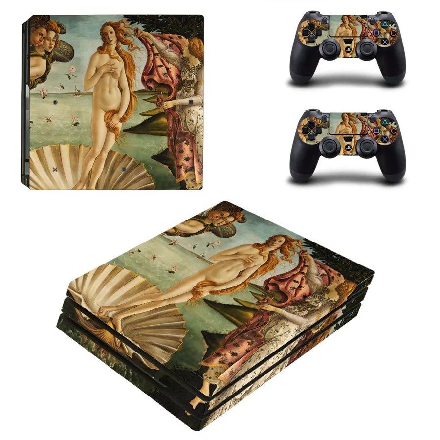 Oil Painting Style Skin Sticker for PS4 Pro PlayStation 4 Pro Console & Controllers Decal Vinyl Skins Accessories Style 18 