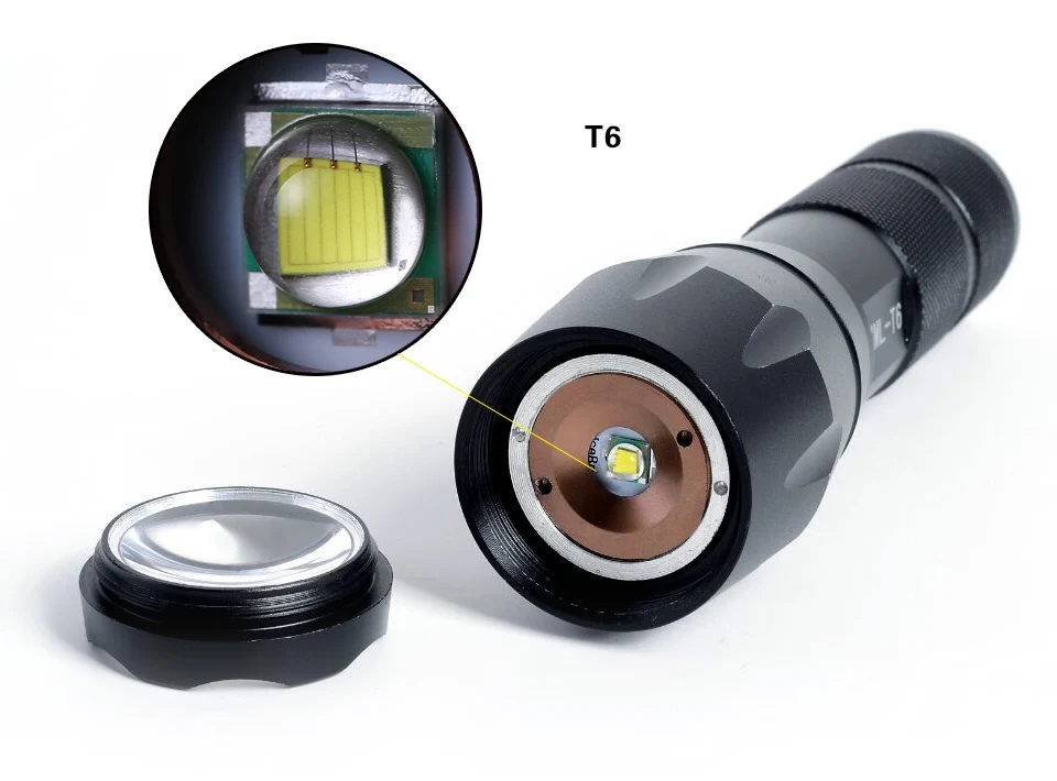 T6 светодиодный светильник-вспышка, ультра яркий наружный походный светильник, 5 режимов переключения, масштабируемый регулируемый велосипедный светильник, AAA/18650, питание от батареи