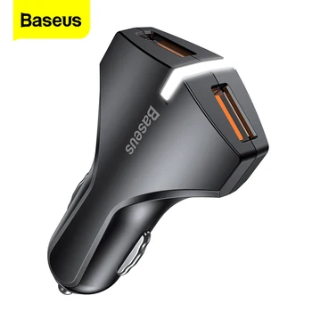 

Baseus Quick Charge 3.0 Dual USB Car Charger 5V3A QC QC3.0 Turbo Fast Car Charging Mobile Phone Charger For iPhone X Xiaomi mi 9