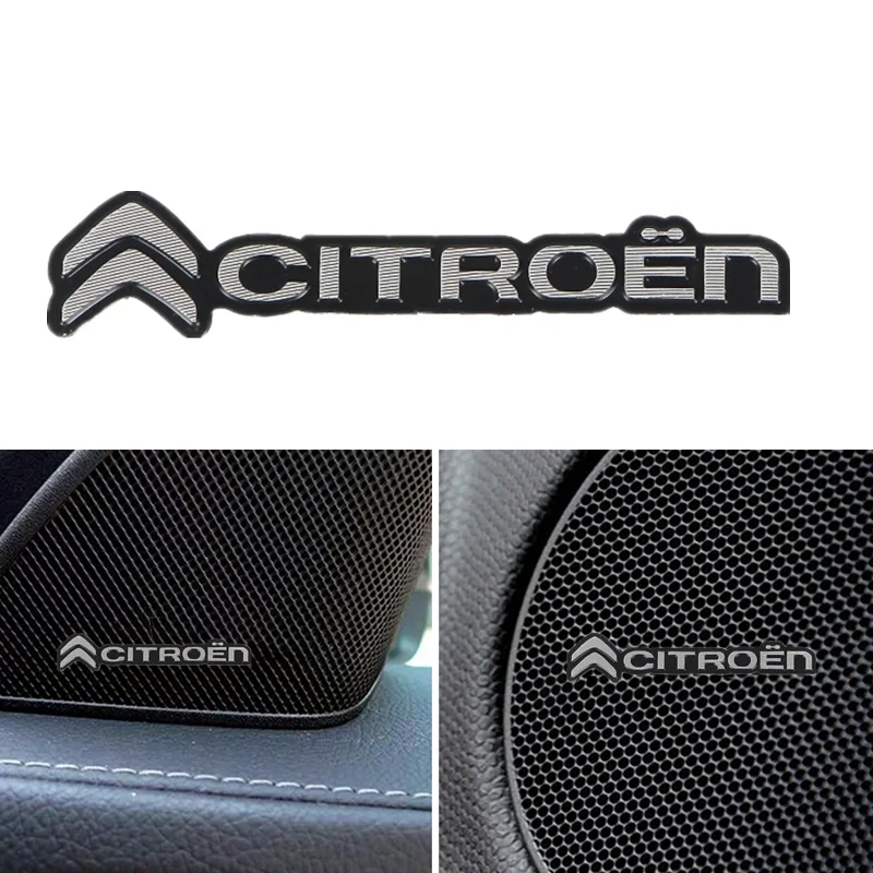 3D Car Styling Sticker Aluminum Emblem interior Speaker audio Badge for Citroen C0 C1 C2 C3 Picasso C4 Cross Cactus C5 C6 C8 | Автомобили